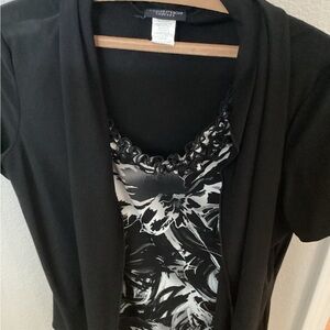 Black and White Top with Cardigan
